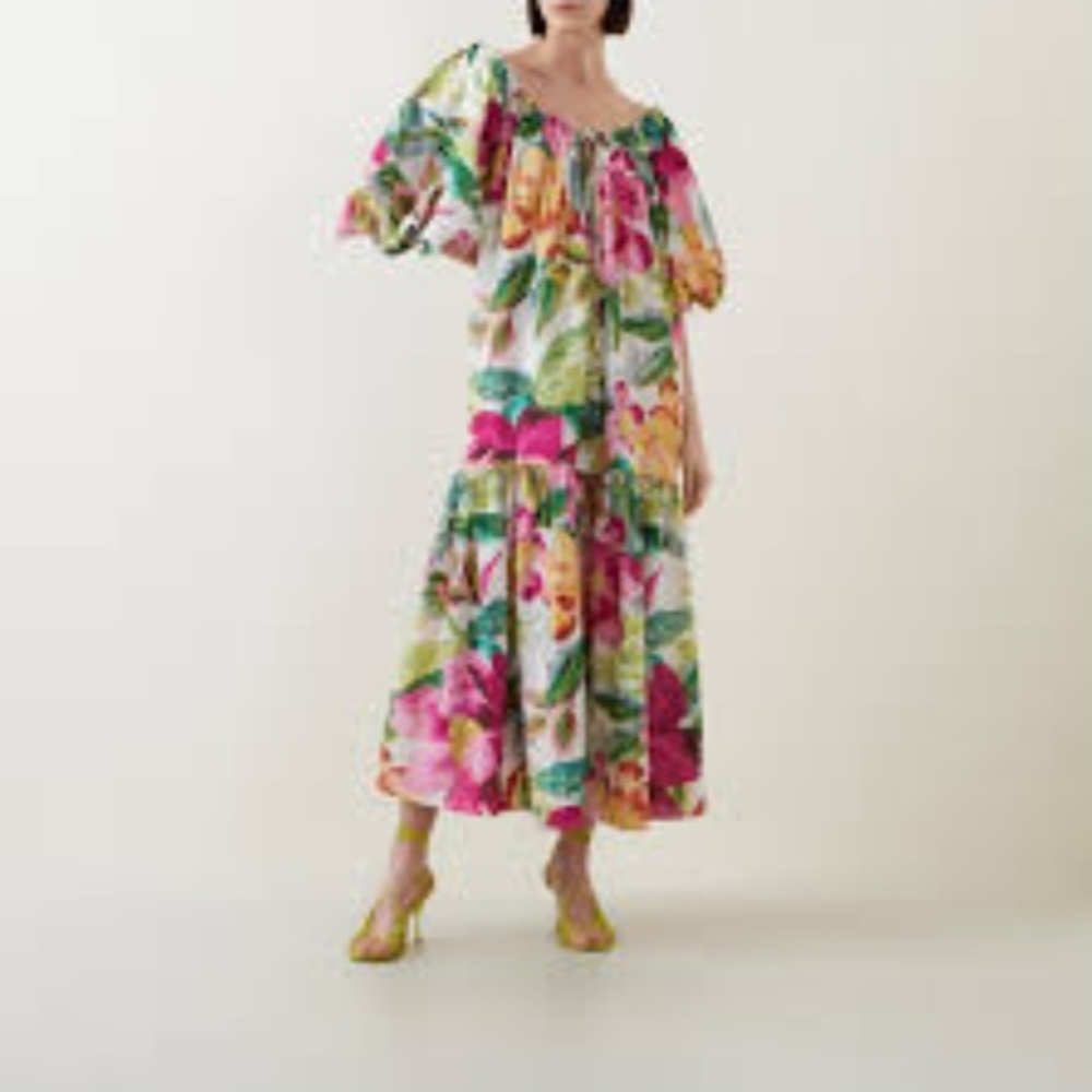 Farm Rio Floral Off-Shoulder Dress